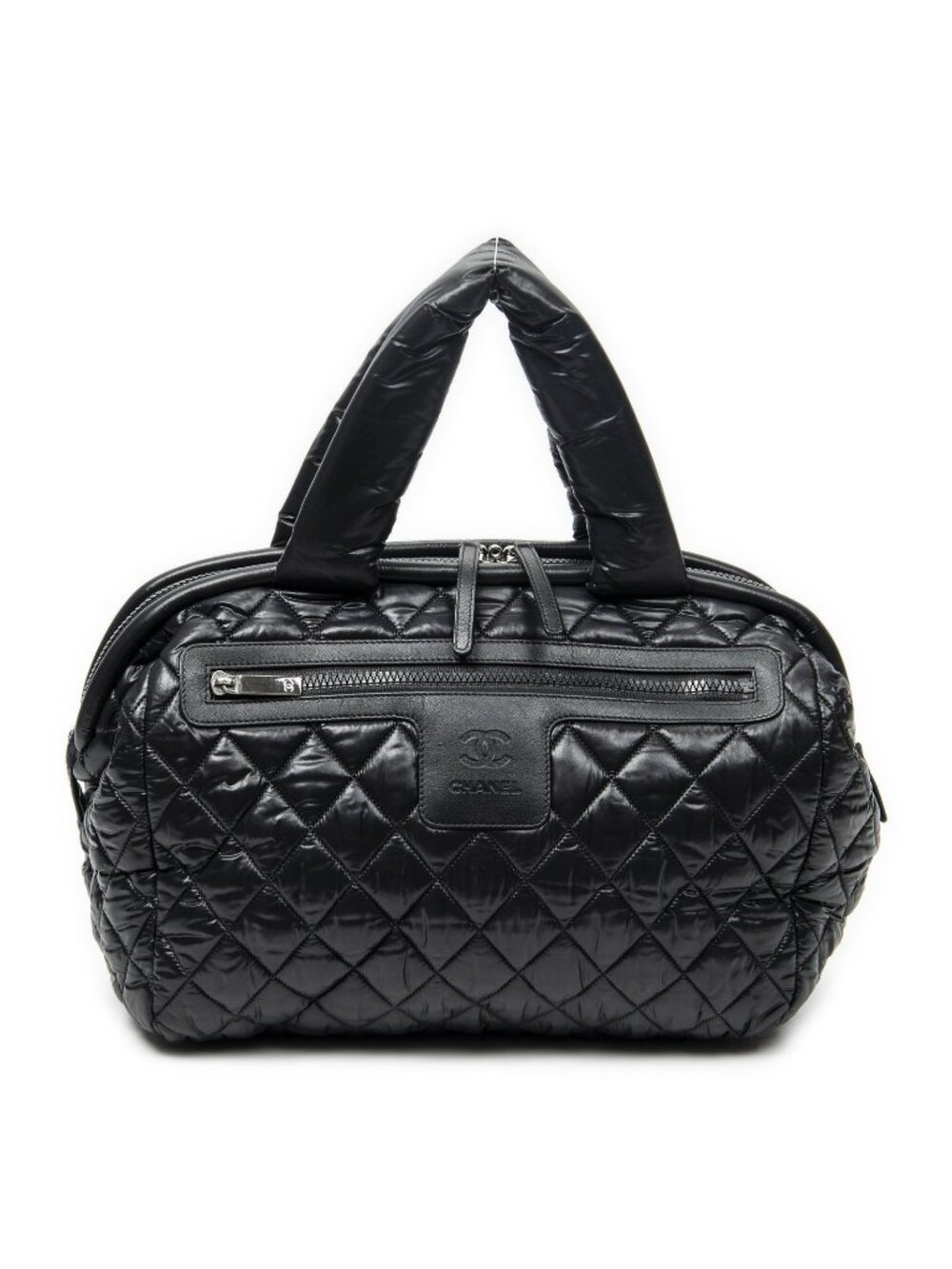 Chanel Coco Cocoon Bowla Black Quilted Nylon Canvas Messenger